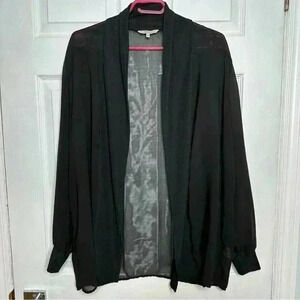 RW&CO Cardigan Long Sleeved Sheer Black Size Extra  Large